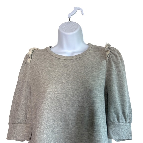 Goop G Label Womens Puff Sleeve Ruffle Shoulder Sweatshirt Size M Soft Romantic - Picture 2 of 6